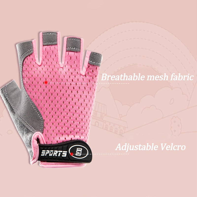Mawjom Kids-Fingerless-Cycling-Gloves Non-Slip Bike Skating Scooter Gloves for Girls Boys 3-8T - Image 5
